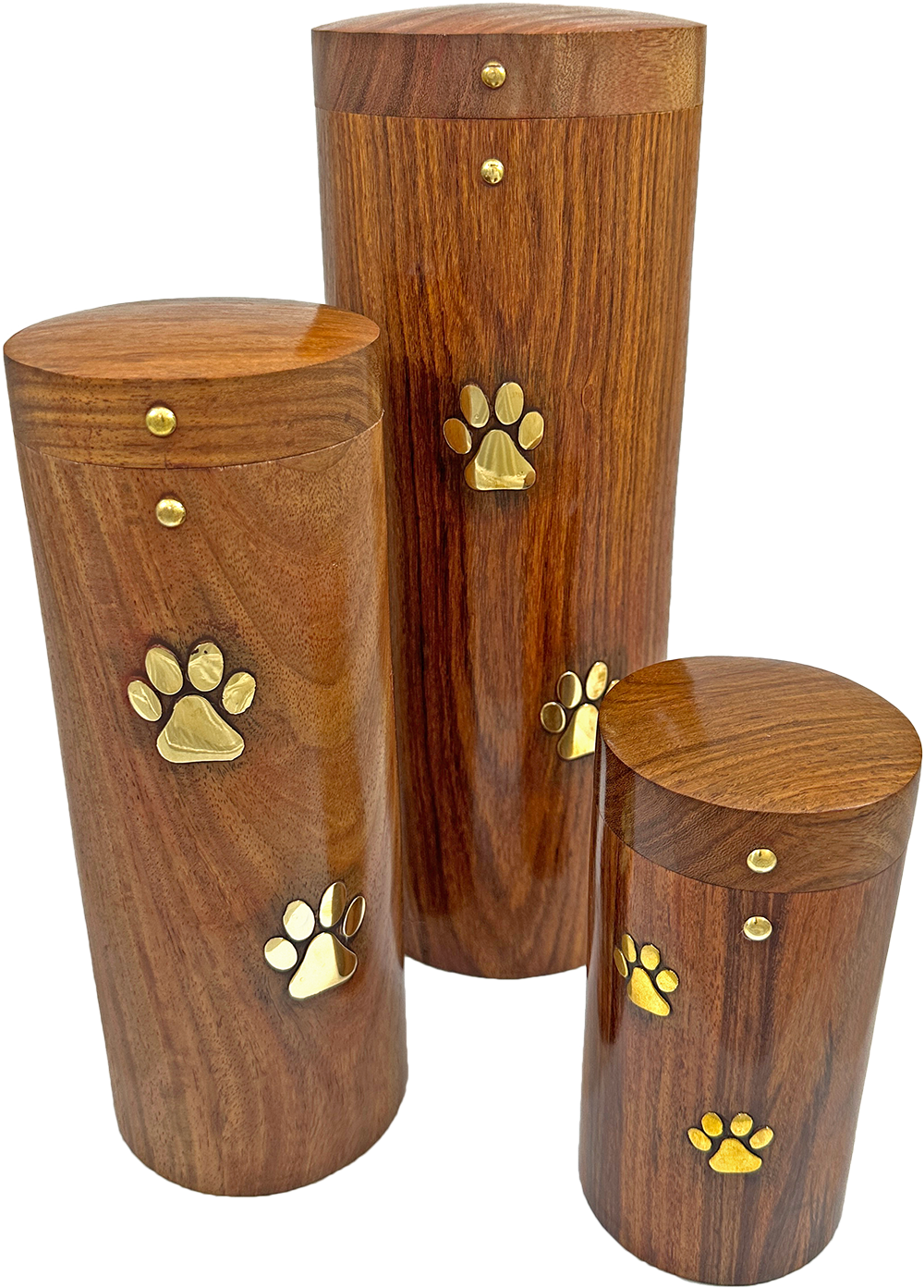 Sheesham Pawprint Cylindrical Urn